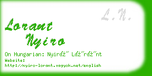lorant nyiro business card
